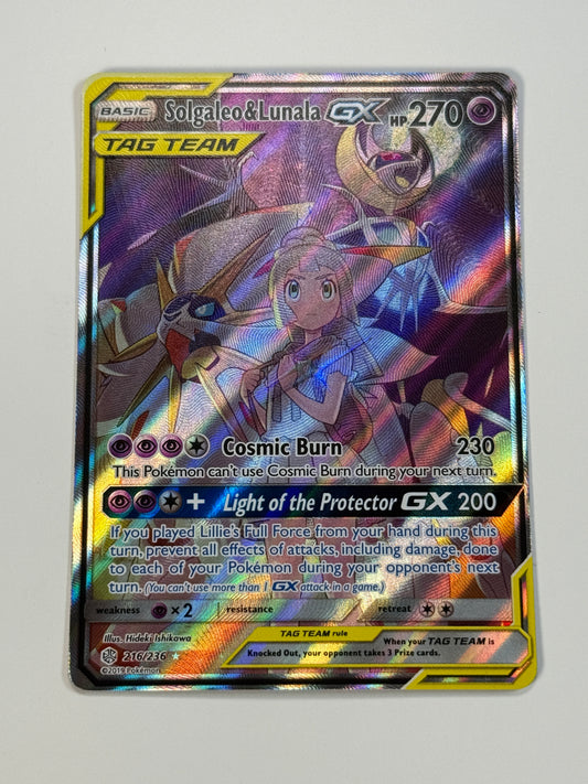 Damaged - Solgaleo & Lunala GX (Full Art) - 216/236 - SM - Cosmic Eclipse (SM12) -